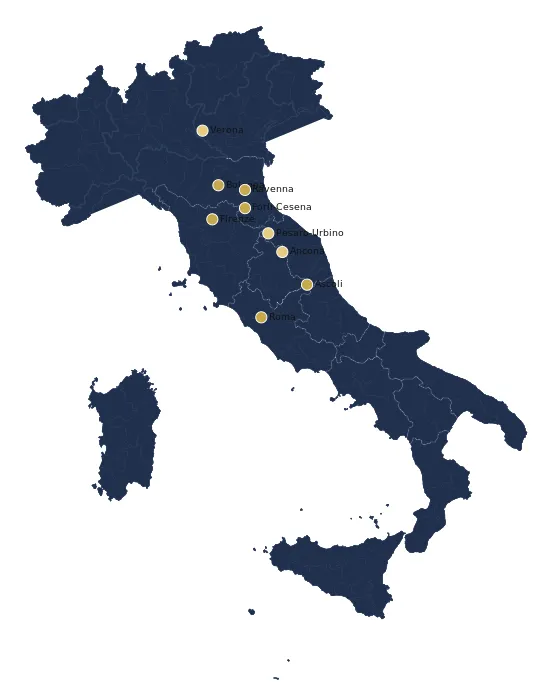 Mappa della rete PID in Italia